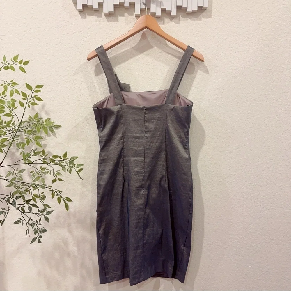 NW Collection Grey Metallic Tiered Mini Dress Preowned Size M